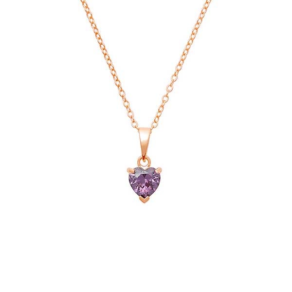 Custom Heart Birthstone Necklace - 31857D