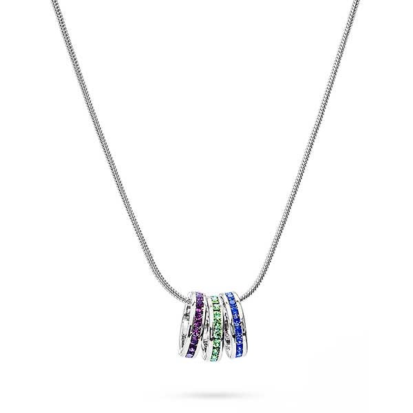 Stackable Birthstone Eternity Charm Necklace - 31858D