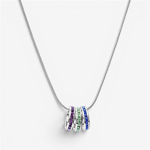 Stackable Birthstone Eternity Charm Necklace - 31858D