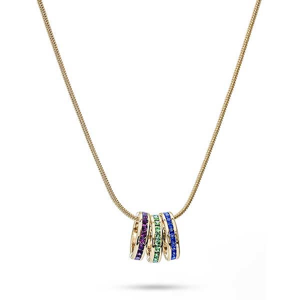 Stackable Birthstone Eternity Charm Necklace - 31858D