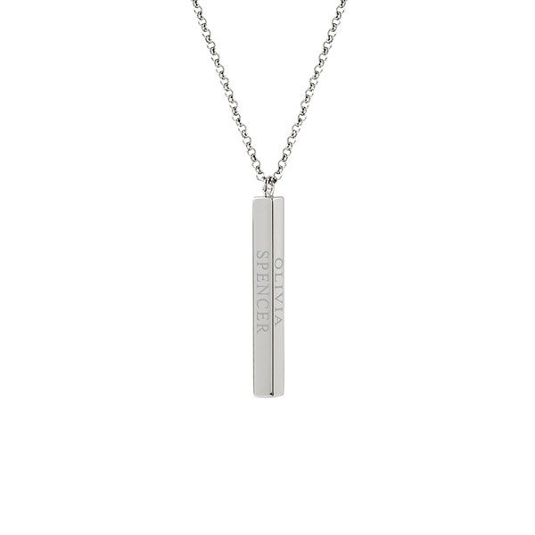 Engraved Vertical Square Necklace - 31867D