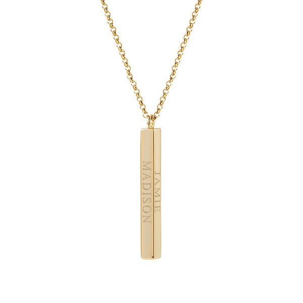 Engraved Vertical Square Necklace - 31867D