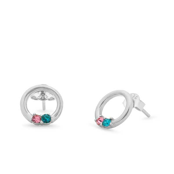 Eternity Circle Custom Birthstone Earrings - 31868D