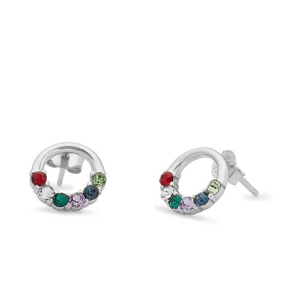 Eternity Circle Custom Birthstone Earrings - 31868D