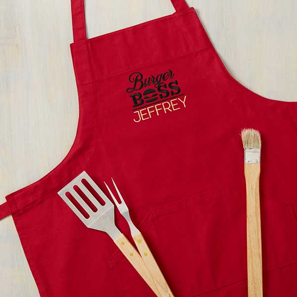 Burger Boss Custom Embroidered Grilling Aprons - 31874