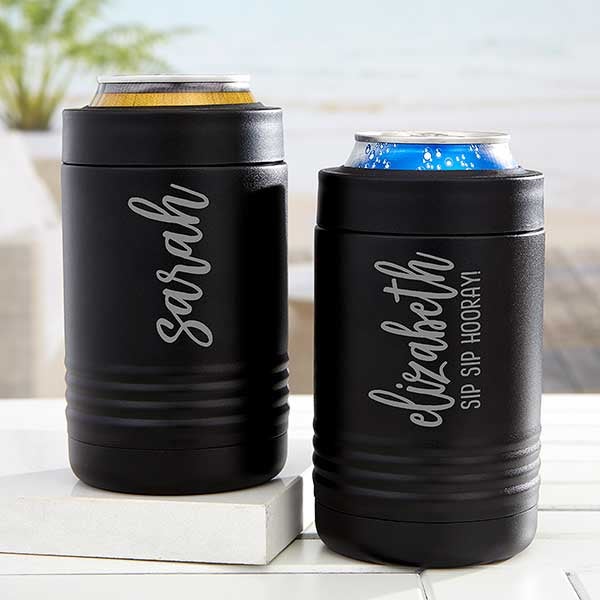 Scripty Style Personalized Stainless Insulated Can Holder