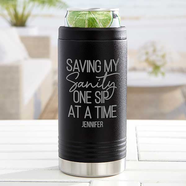 Saving Mom's Sanity Personalized Stainless Insulated Slim Can Cooler