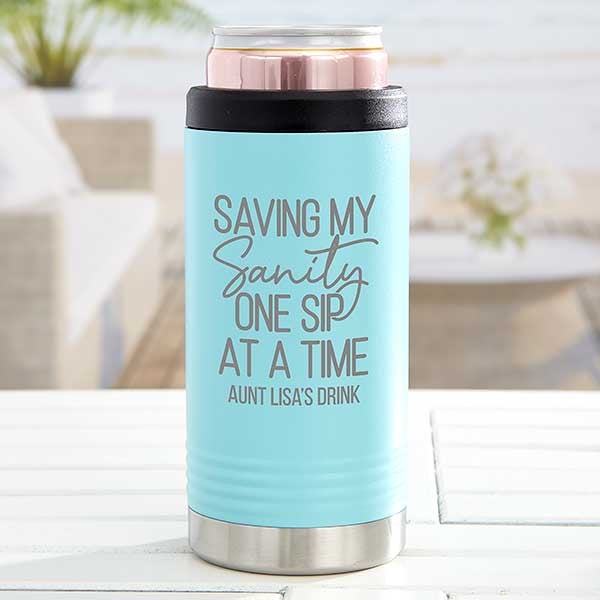 Saving Mom's Sanity Personalized Stainless Insulated Slim Can Cooler - 31889