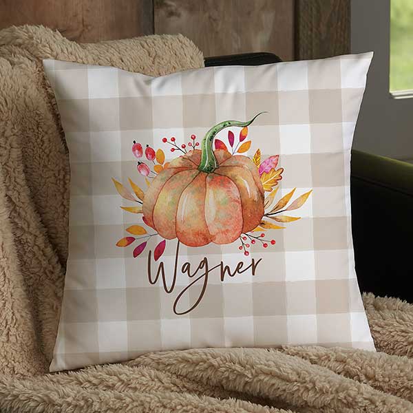 Autumn Watercolors Personalized Fall Throw Pillows - 31897