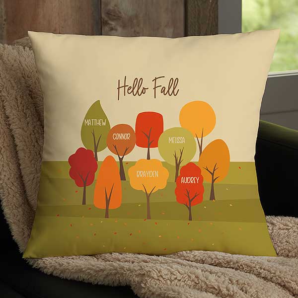 Fall Family Trees Personalized Fall Throw Pillows - 31899