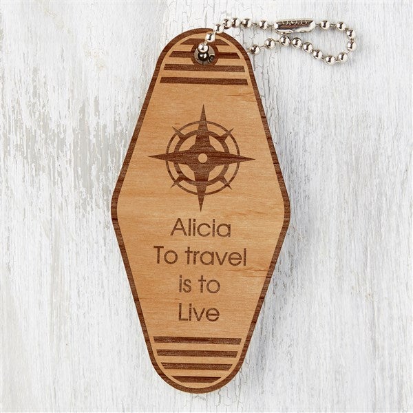 Choose Your Icon Personalized Wood Motel Keychain  - 31917