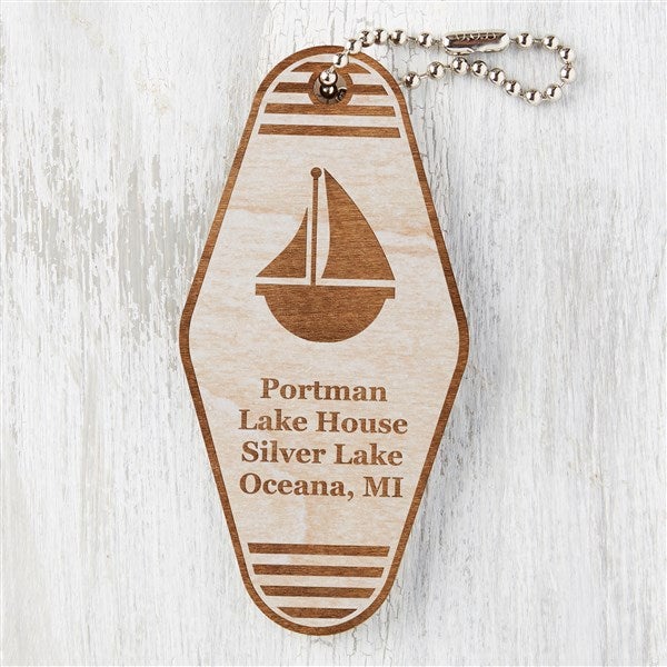 Choose Your Icon Personalized Wood Motel Keychain  - 31917