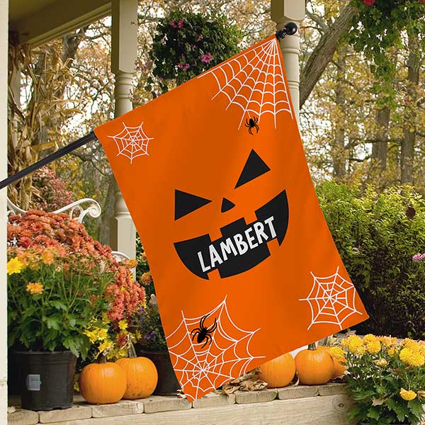 Jack-o'-Lantern Personalized Halloween House Flags - 31924