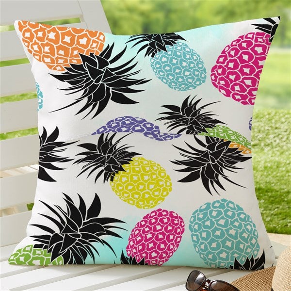 Pineapple Party Personalized Outdoor Throw Pillow 20x20
