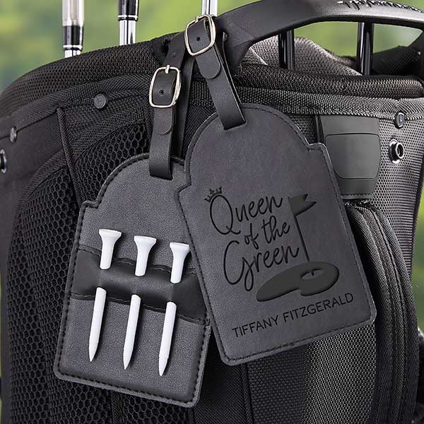 Queen of the Green Personalized Golf Bag Tag & Tee Holder - 31935