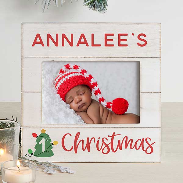 Baby's First Christmas Personalized Shiplap Frames - 31940