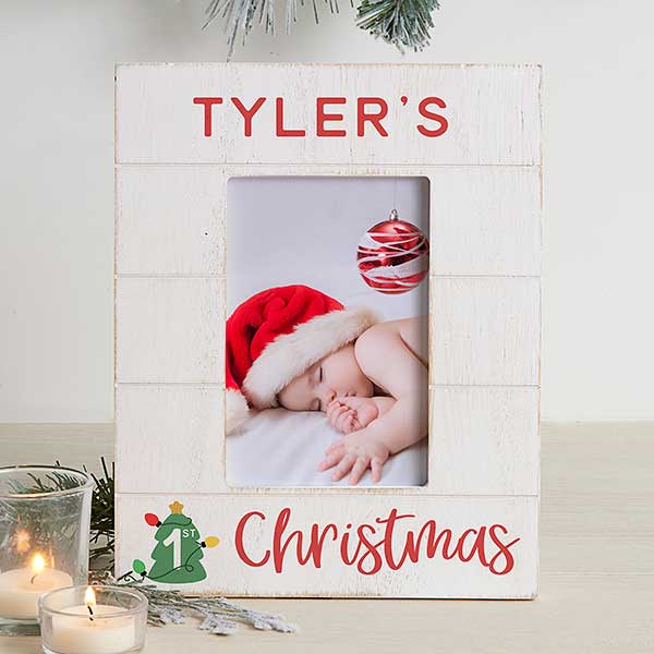 Baby's First Christmas Personalized Shiplap Frames - 31940