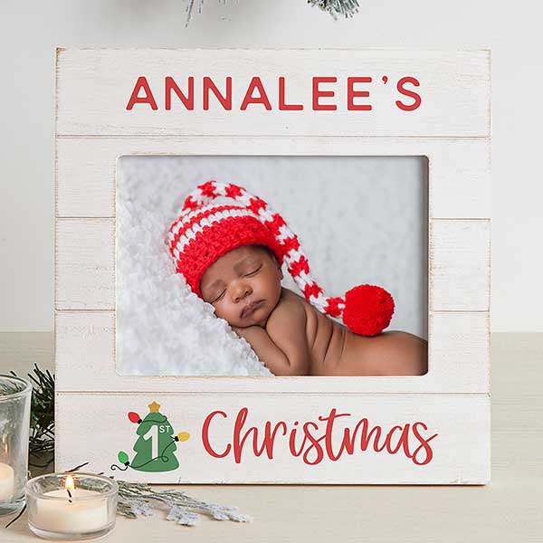 Baby's First Christmas Personalized Shiplap Frames - 31940
