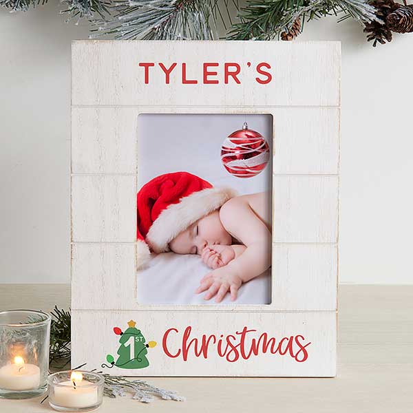 Baby's First Christmas Personalized Shiplap Frames - 31940