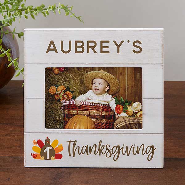 Baby's First Thanksgiving Personalized Shiplap Frames - 31941