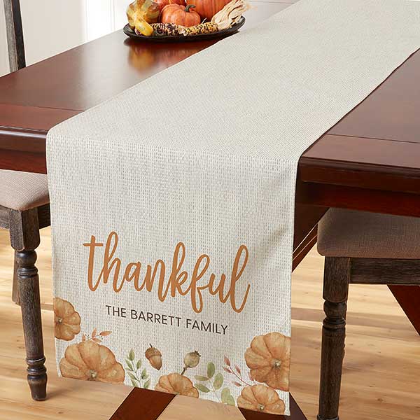 Seasonally Script Personalized Fall Table Runners - 31954