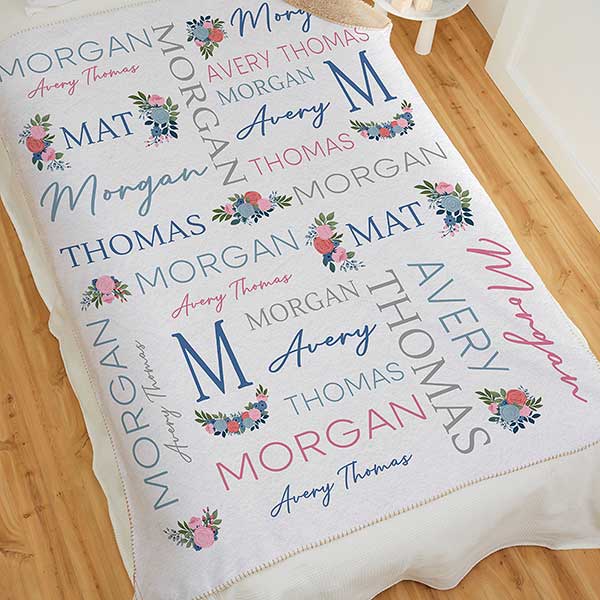 Blooming Baby Girl Personalized Baby Blankets - 31963