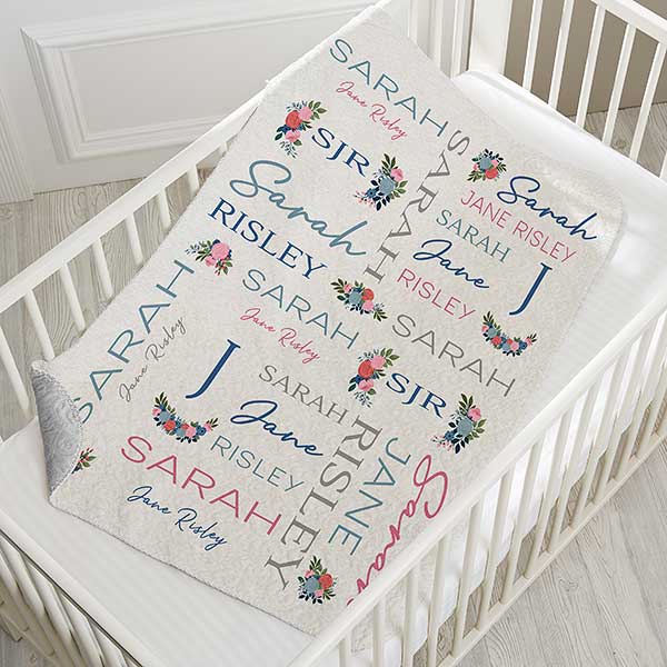 Blooming Baby Girl Personalized Baby Blankets - 31963