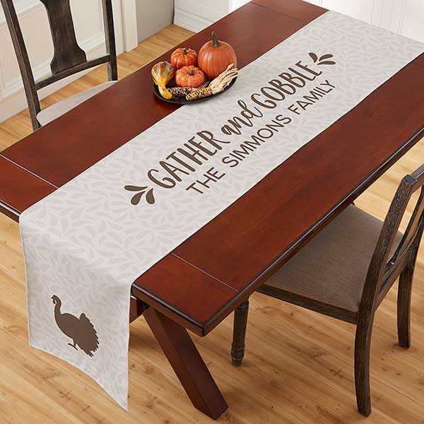 Gather & Gobble Personalized Thanksgiving Table Runners - 31965