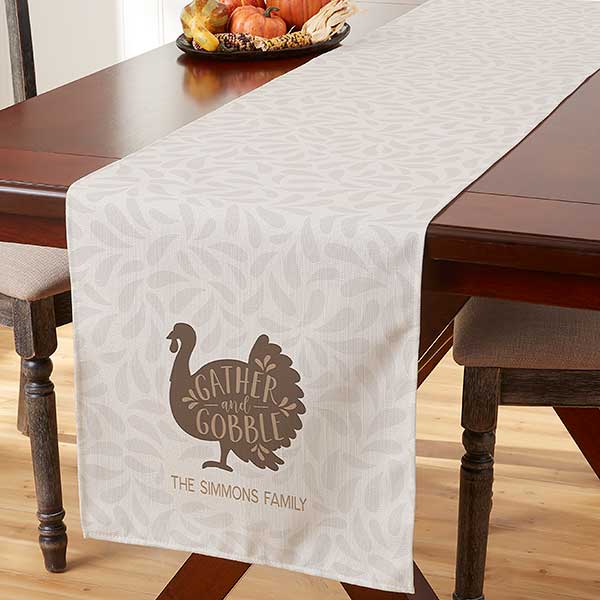 Gather & Gobble Personalized Thanksgiving Table Runners - 31965