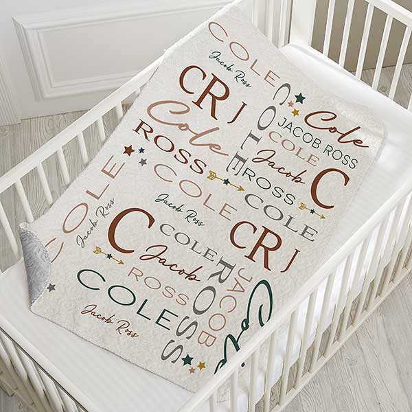 Blooming Baby Boy Personalized Baby Blankets - 31966