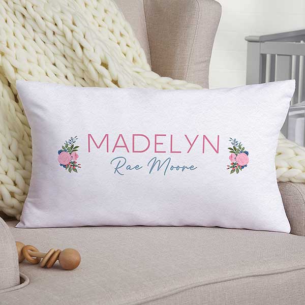 Blooming Baby Girl Personalized Nursery Throw Pillows - 31968