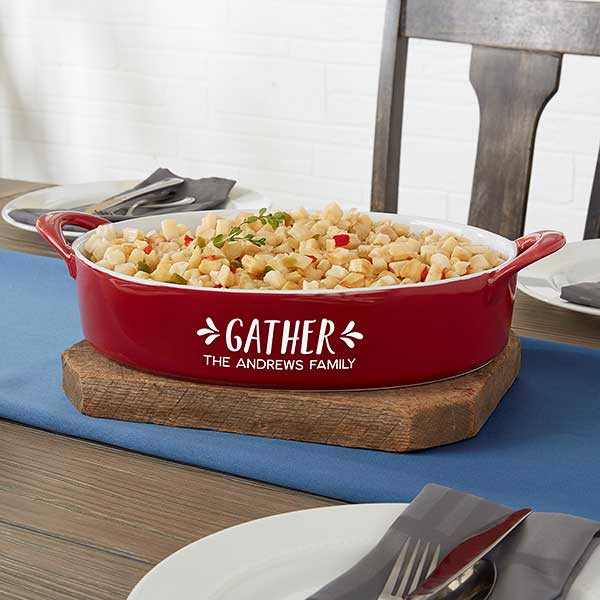 Gather & Gobble Personalized Classic Oval Ceramic Bakeware - 31981