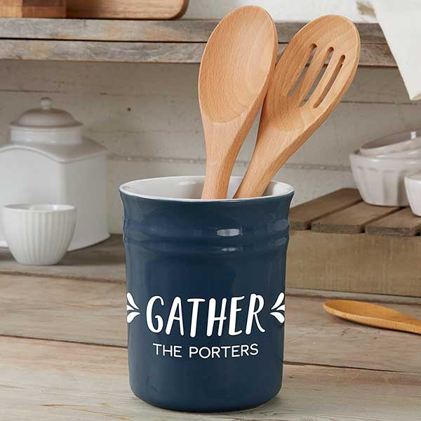Gather & Gobble Personalized Classic Ceramic Utensil Holder - 31984