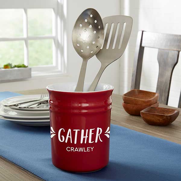 Gather & Gobble Personalized Classic Utensil Holder Red