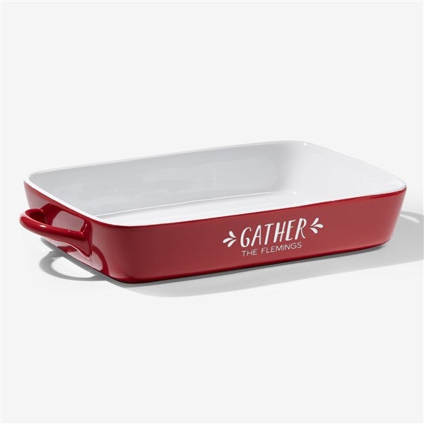 Gather & Gobble Personalized Ceramic Casserole Baking Dish - 31986