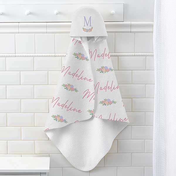 Blooming Baby Girl Personalized Baby Hooded Towels - 31988