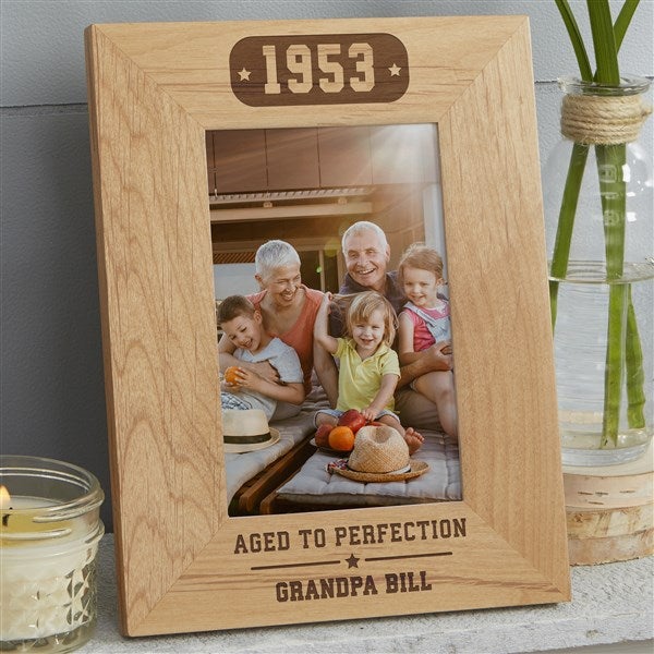 Vintage Birthday Engraved Wood Picture Frames - 32015