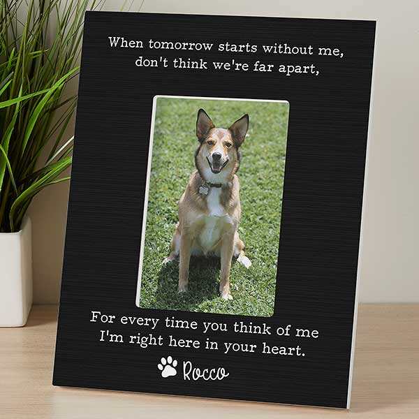 Personalized Pet Memorial Sympathy Picture Frame Holds 4x6 Photo 