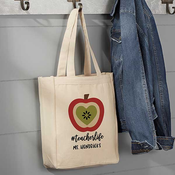 Teacher's Icons Personalized Teacher Canvas Tote Bags - 32041