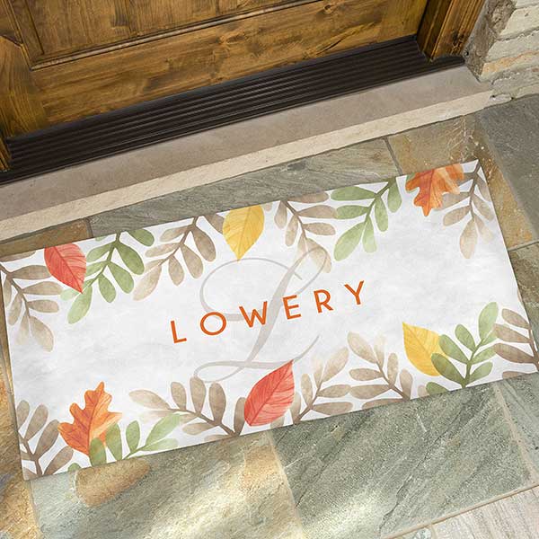 Autumn Leaves Personalized Fall Doormats - 32043