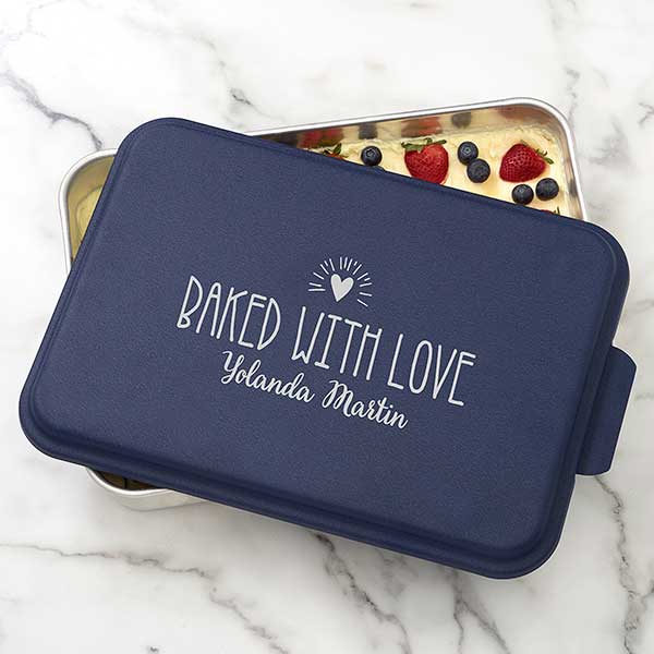 Made With Love Personalized Cake Pan with Lid - 32061