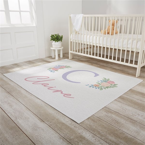 Blooming Baby Girl Personalized Nursery Area Rugs - 32071
