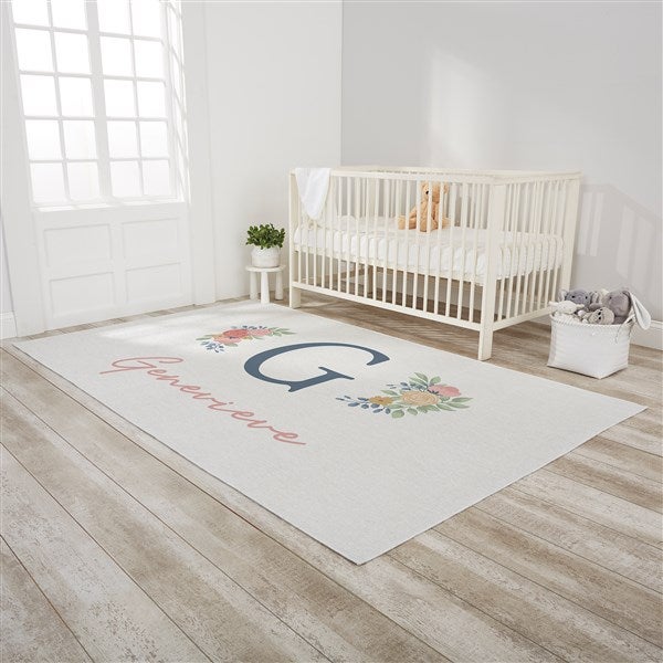 Blooming Baby Girl Personalized Nursery Area Rugs - 32071