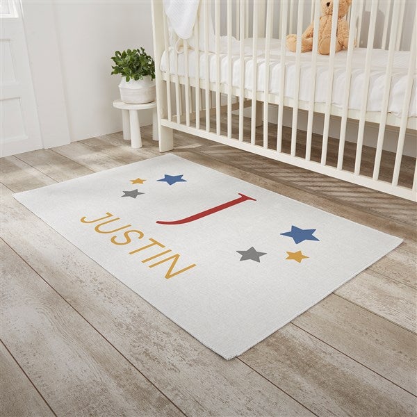 Star Struck Baby Boy Personalized Nursery Area Rug - 2.5x4