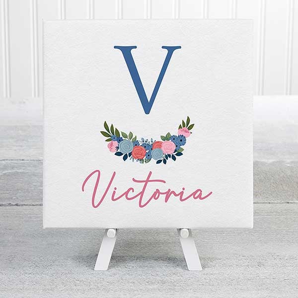 Blooming Baby Name Personalized Nursery Canvas Prints - 32075