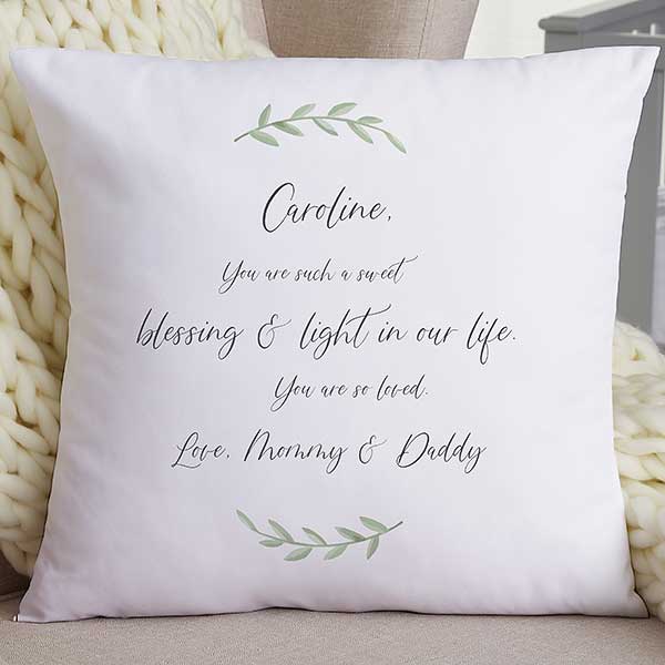 letter throw pillow