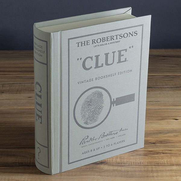 Personalized Clue Board Game Vintage Bookshelf Edition