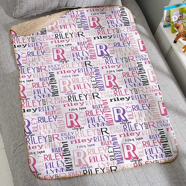 Bright Name Personalized 30x40 Sherpa Blanket