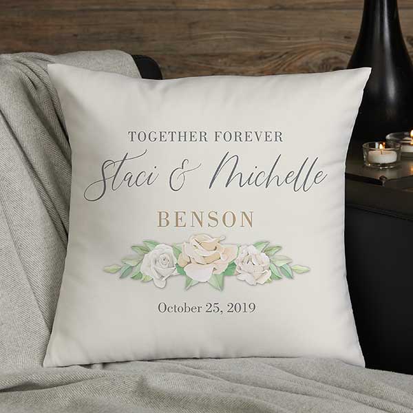 Floral Anniversary Personalized Throw Pillows - 32116