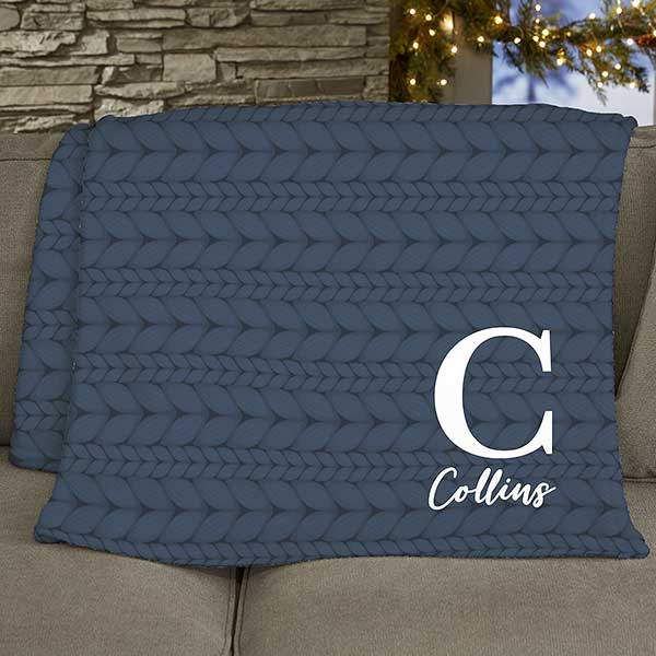 Christmas Sweater Monogram Personalized Blankets - 32117